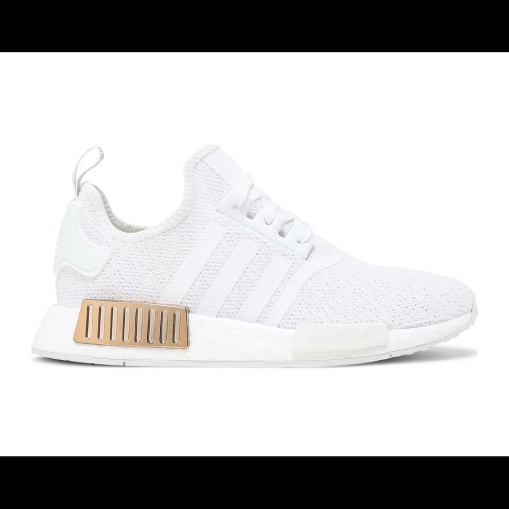 Adidas White and Metallic Copper Sneakers
